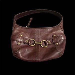 Coach Brown Leather Shoulder Handbag Small  ( E0793-11260 ) 7”x11”
